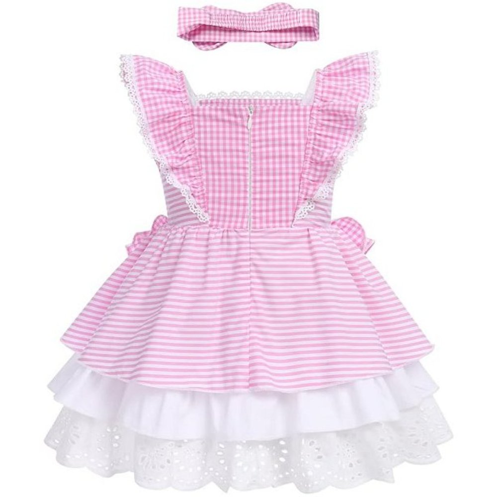 NWT Adorable Barbie Costume Movie Pink Gingham Plaid Baby Romper & Girls… - Picture 11 of 16